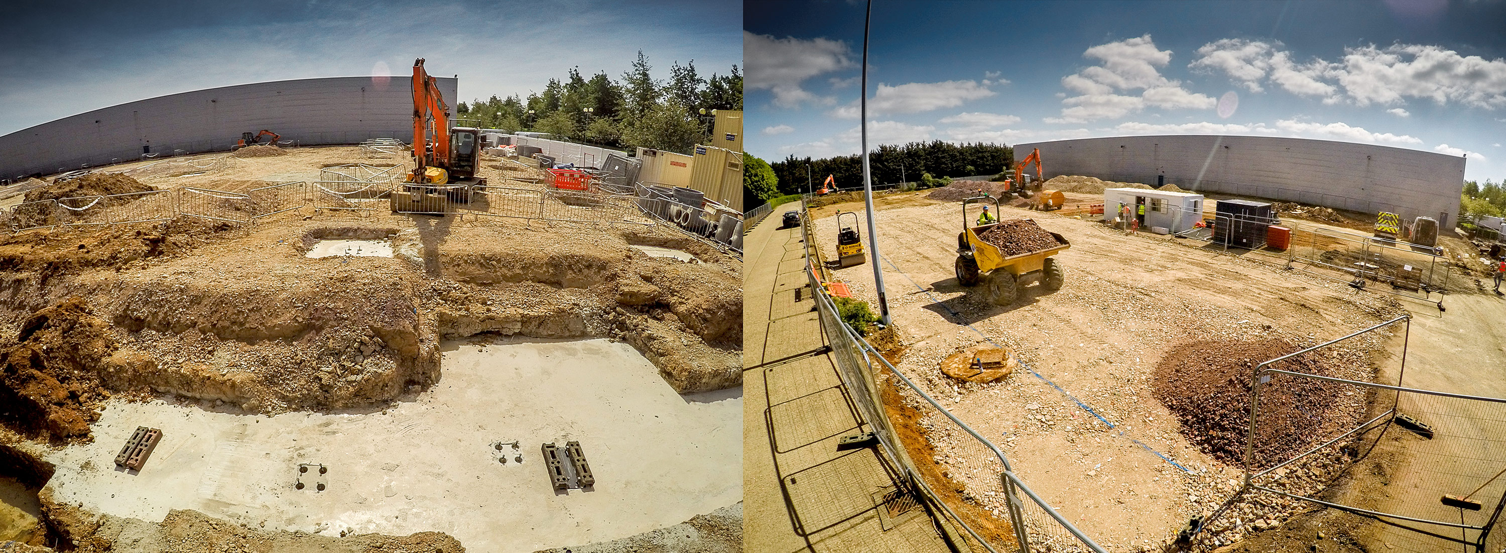 Commercial property images highlighting build progress, shot from a high angle by the photographer