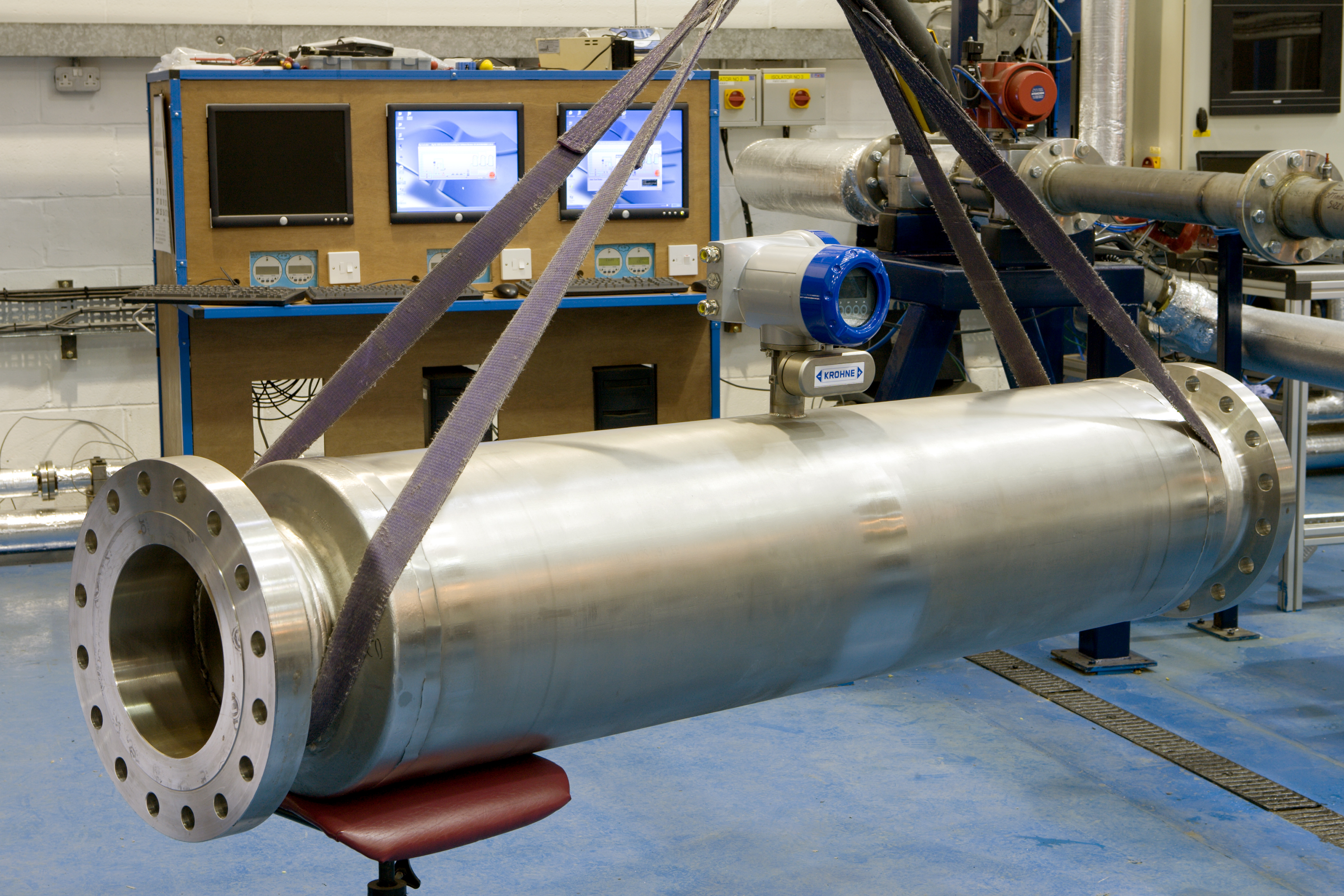stainless steel flow-meter industrial background