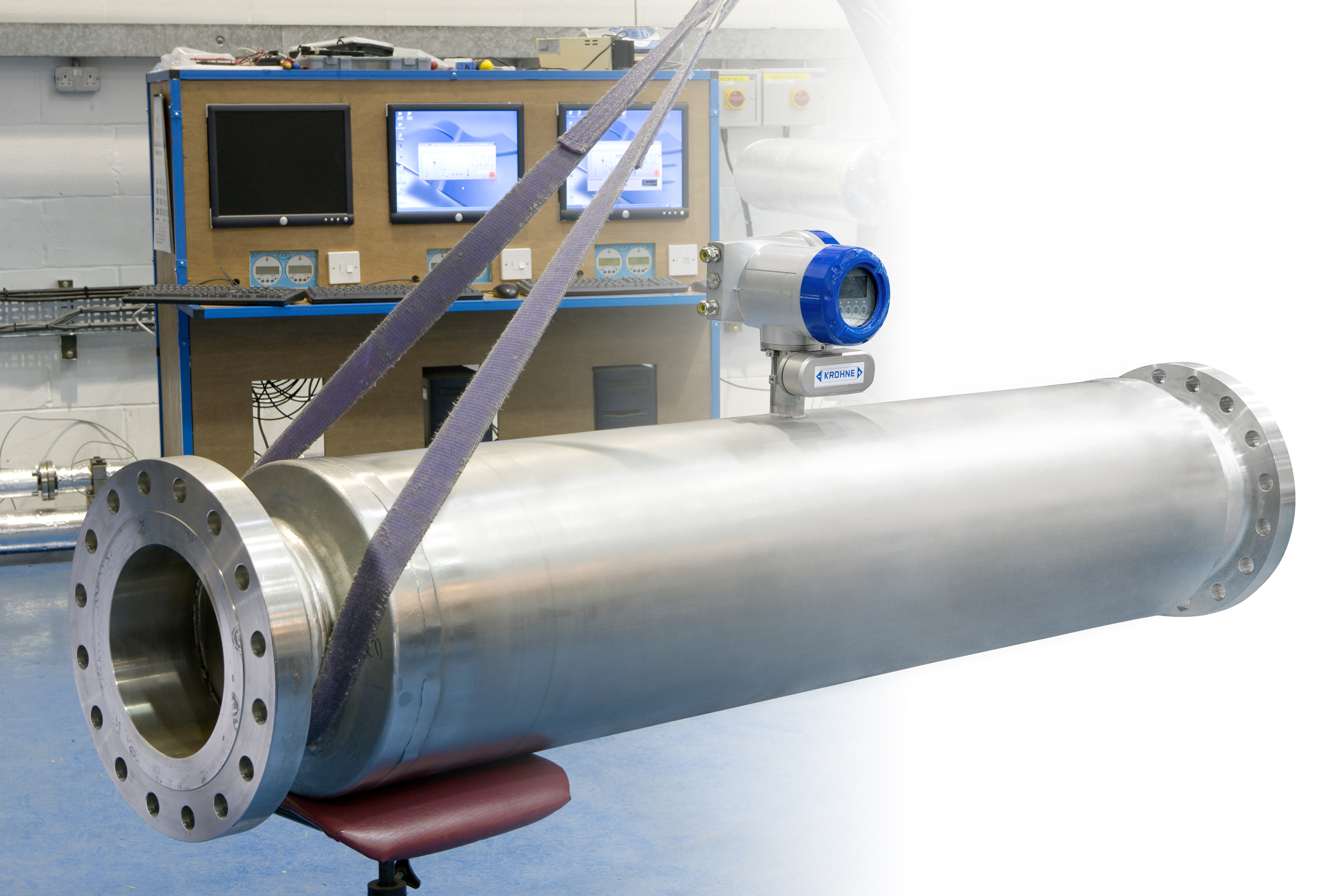 stainless steel flow-meter part retouched