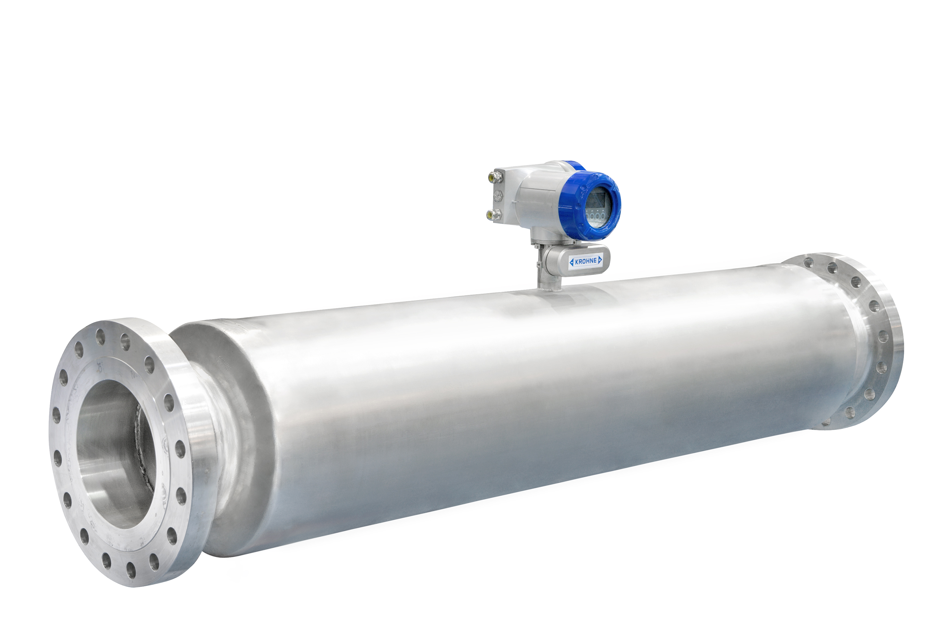 stainless steel flow-meter retouched white background