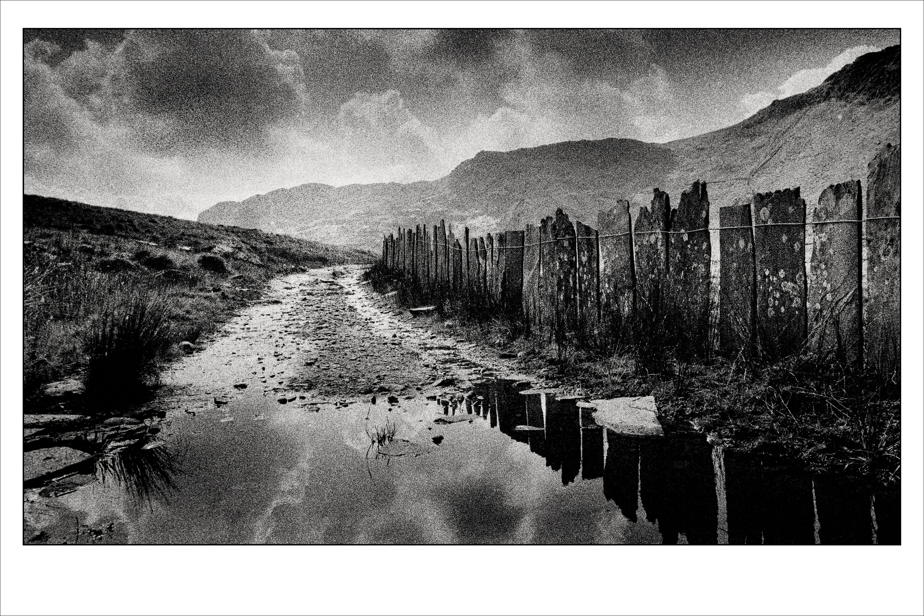 Slate Road, Wales. Photographed on film