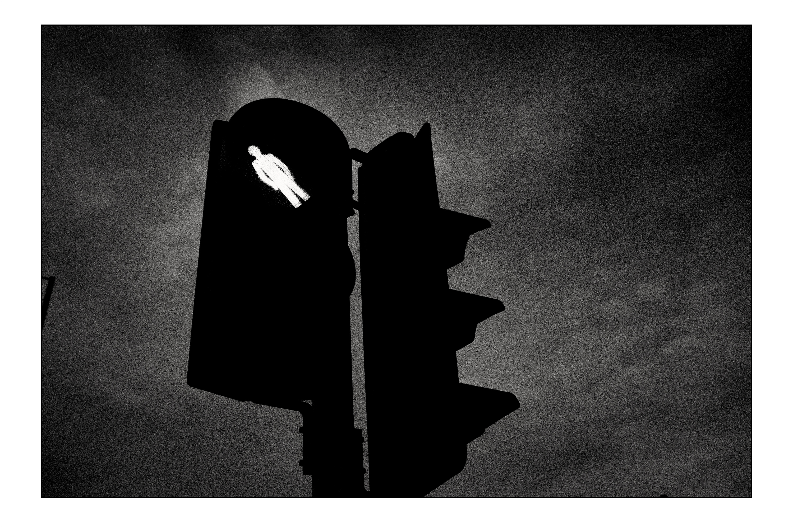 Traffic Light, Sheffield. Photographed on film