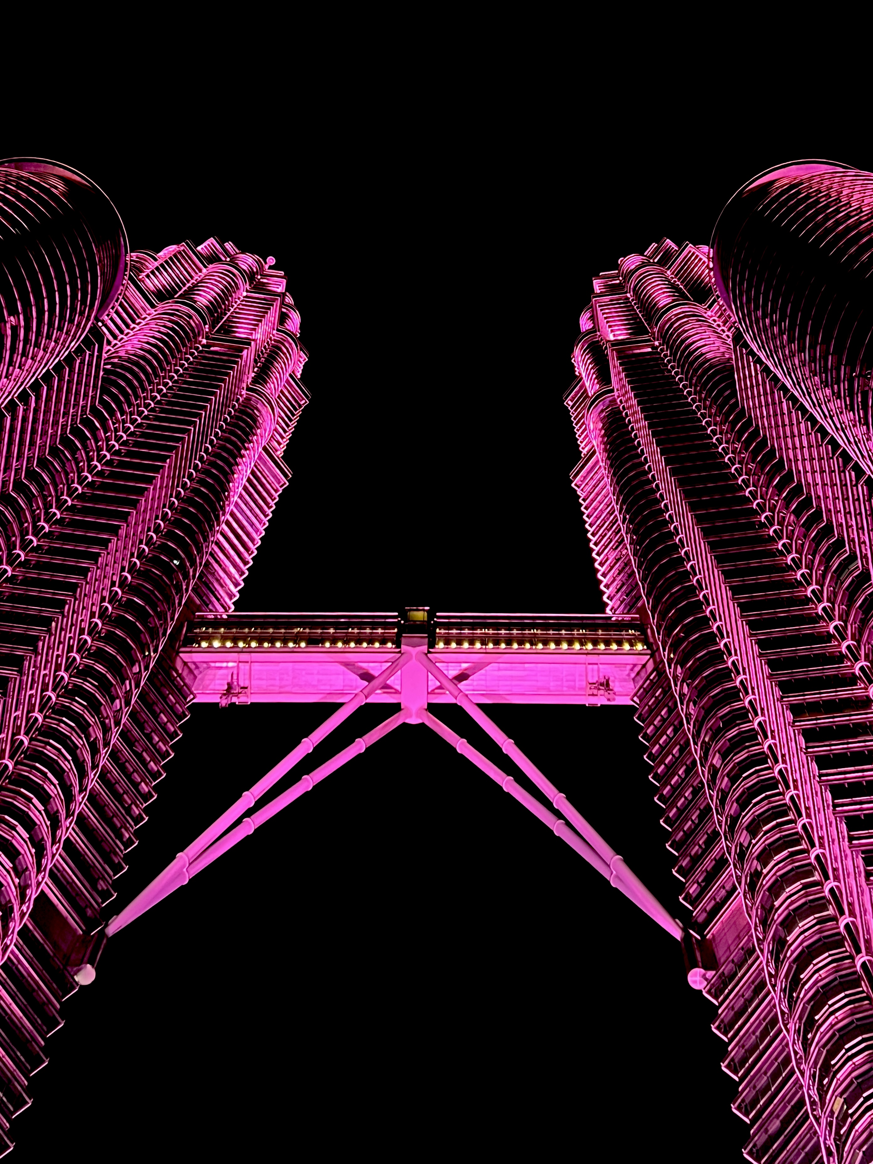 Pertronas Towers, pink light